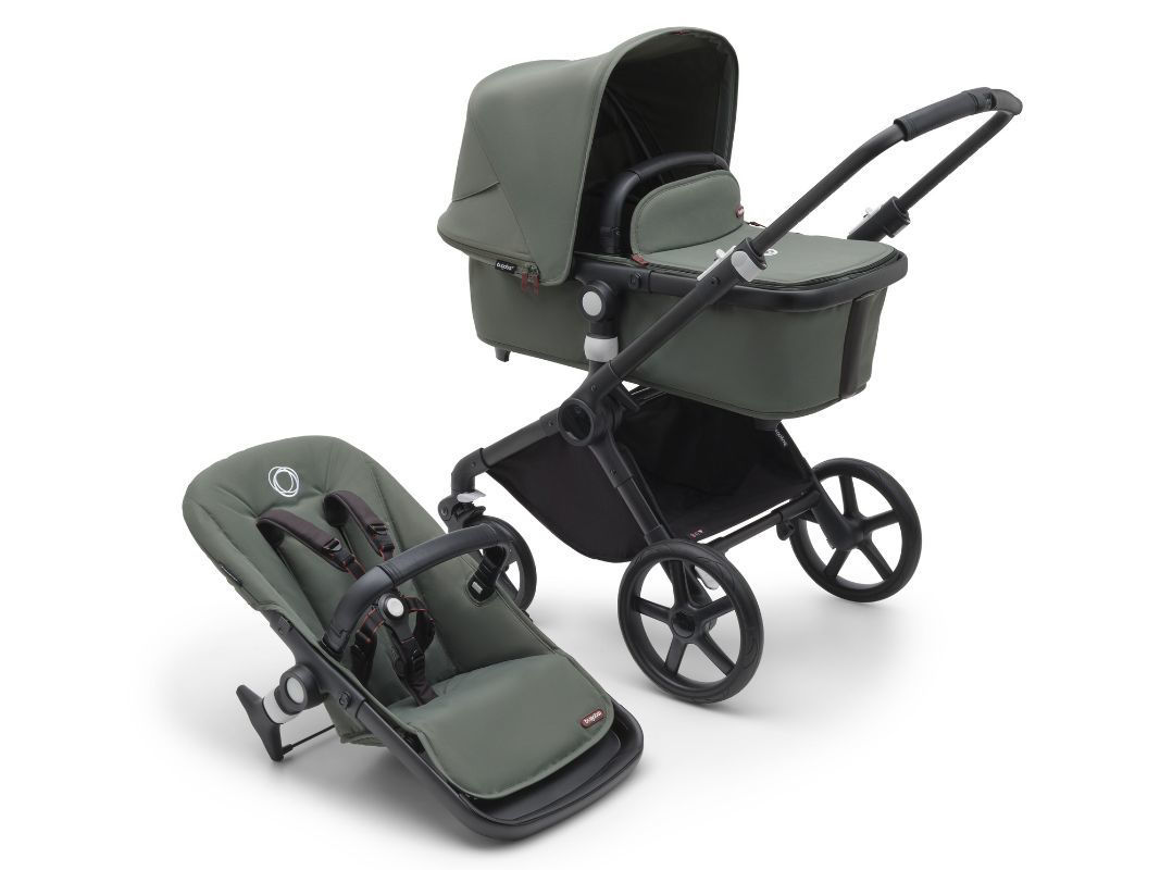 001a57f94cc114f39660c68289d47343 Bugaboo Fox Cub Passeggino Completo con Navicella BLACK/FOREST GREEN-FOREST GREEN - immagine 1