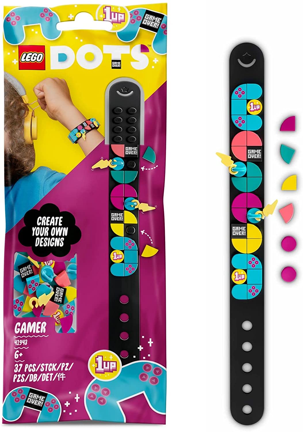 065e4194a570f76e999f2d5e0995b58d Lego Dots Gamer - Braccialetto con Ciondoli - immagine 1