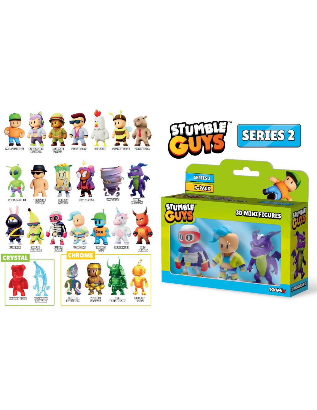 0805c97841e73ce65aa70fabfac792c8 Stumble Guys 3D pack 3 Personaggi serie 2 - immagine 1
