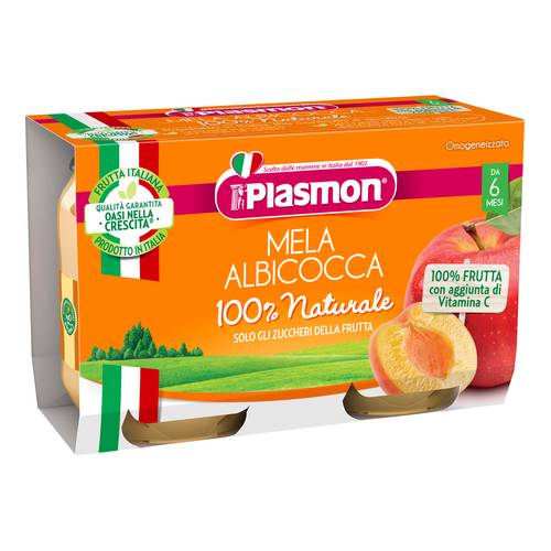 09c3821107ae6410b40c6948bf66626b Plasmon Omogeneizzato Frutta 2x104 gr. Mela e Albicocca - immagine 1