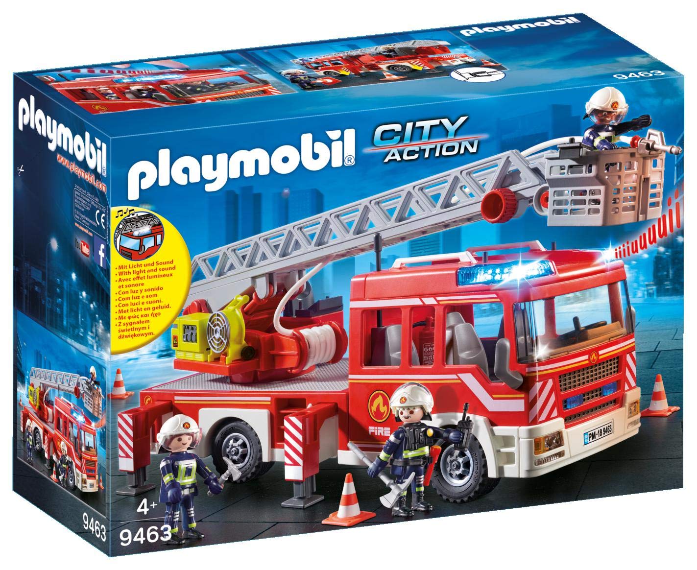 0a2701b91e5cf58fef1a6822955d7f99 Playmobil Autoscala dei Vigili del Fuoco con Luci e Suoni - immagine 1