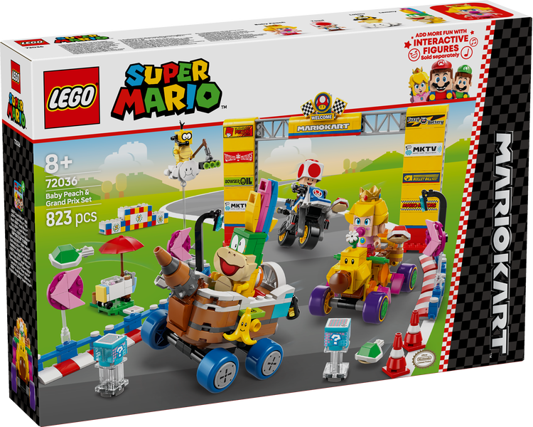 0d13320c30d1727f2ffe5aeb07b0232a Lego Super Mario Mario Kart™: Pack Baby Peach e Gran Premio - immagine 1