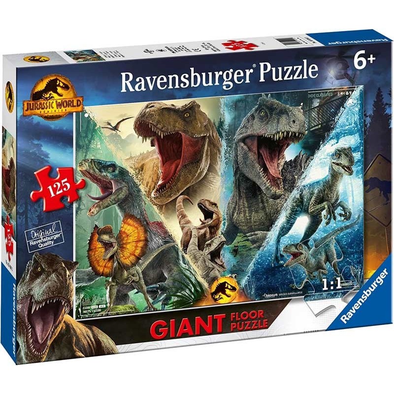 0d759d901162a0d37301e7093bda32d1 Ravensburger Puzzle 125 Pz Giant Pavimento Jurassic World - immagine 1