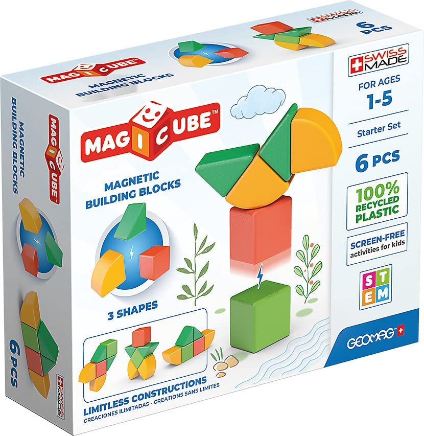 10f412abd01a03022bf09e9ae7831b15 Geomag Magicube 3 Shapes Recycled Starter Set 6 pcs - immagine 1