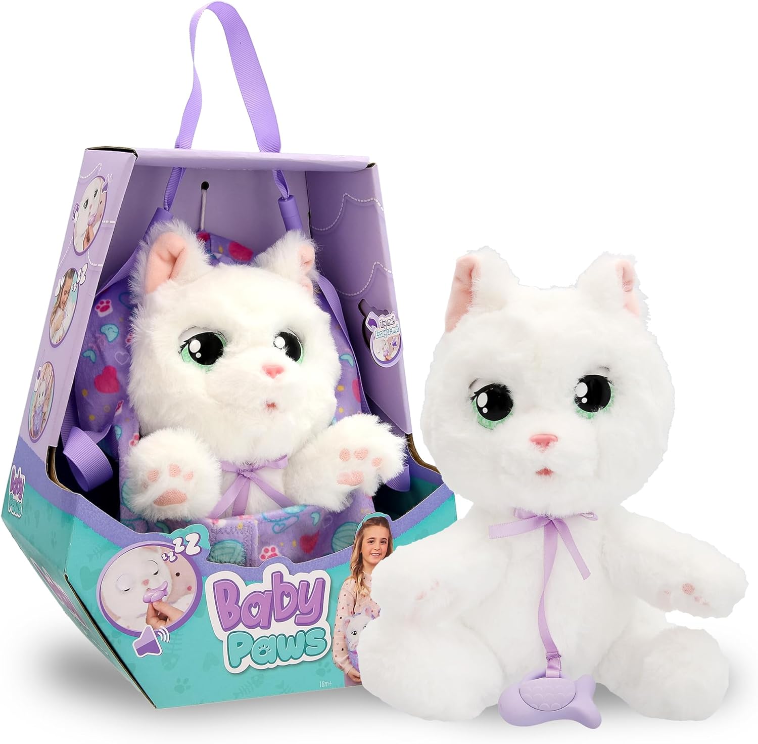 16ca5d94e68eb69c0b0a6f5789c7ac8d Baby Paws Gatto Bianco - immagine 1