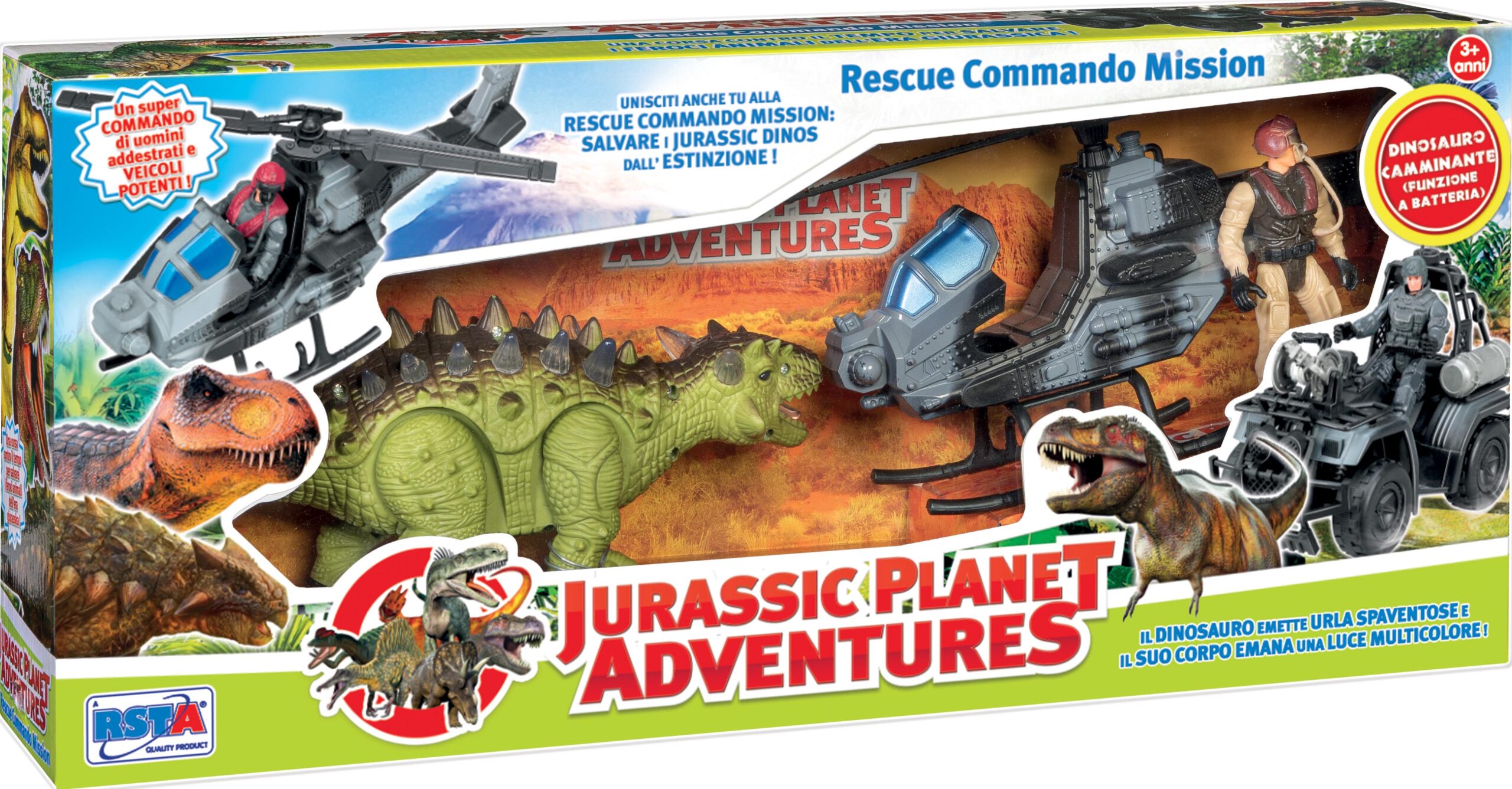 1904b2c1c3a34f418c5fd7e094a478a7 Playset Jurassic Dino B.o. più Militari ass - immagine 1