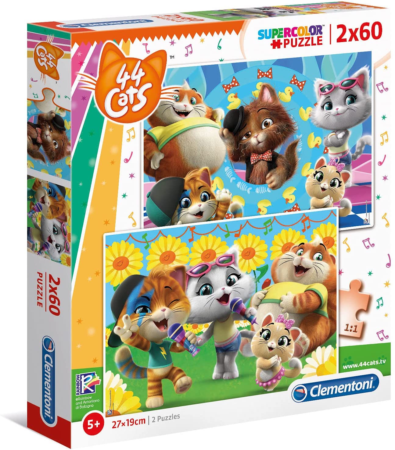 1b4df60d3c4f40f92342011cd33a94ae Clementoni Puzzle 2x60 pz 44 Gatti - immagine 1
