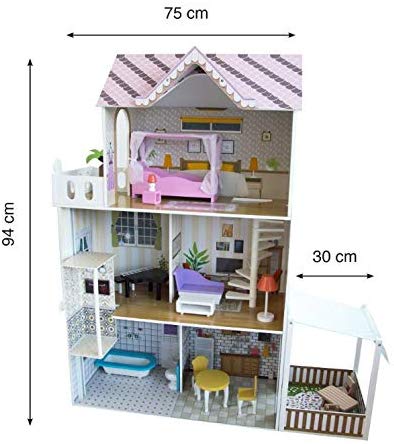 1c0adfa1c90c73980d14df3f414de4a3 Casa delle Bambole in Legno con Accessori ODG - immagine 1