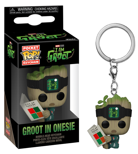 1dd57f77d9c3b6b06feb14031ea5a2fb FUNKO POP Keychain: I Am Groot - Groot PJs w/book - immagine 1