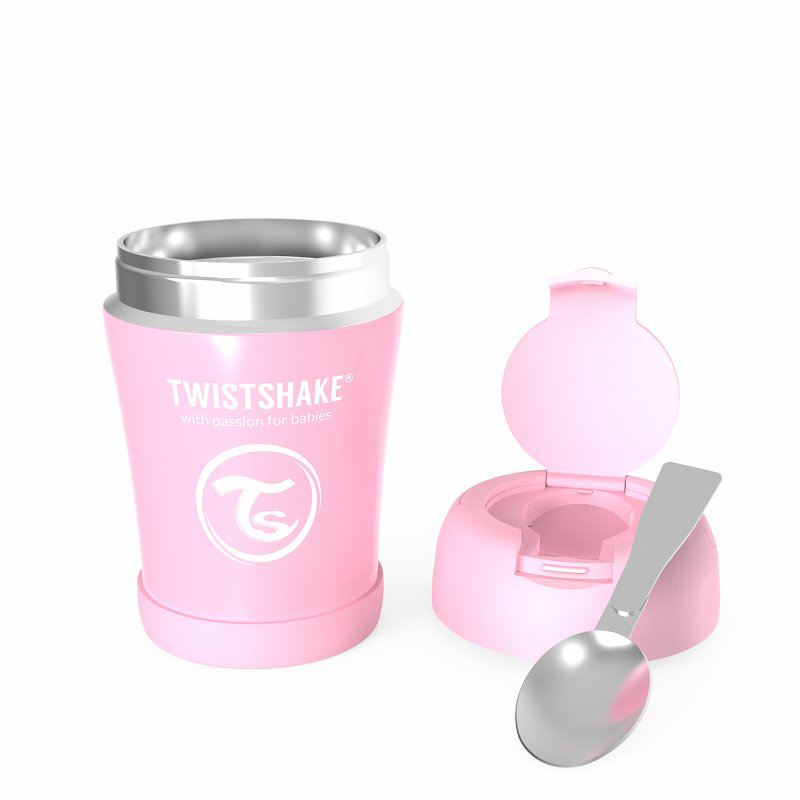 1efdd255553ee46f4fb3e8986930bdc9 Twistshake Contenitori Porta Pappa 350ml Pastel Pink - immagine 1