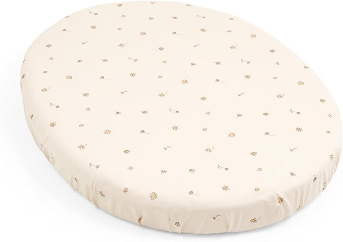 1f08962ef1420b79bb96e38778931222 STOKKE® SLEEPI™ MINI FITTED SHEET Flower Ecru OCS - immagine 1