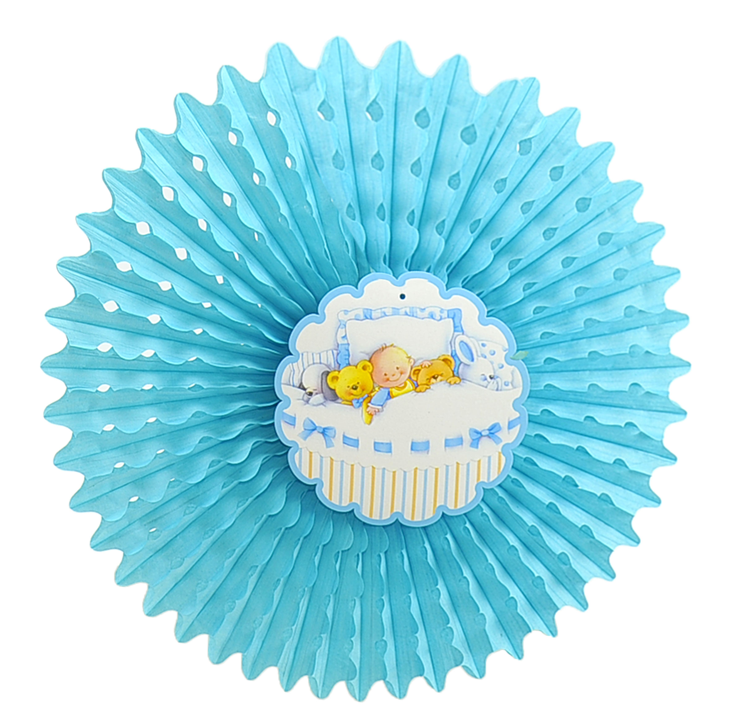 219aa943d2388ee48cb7c5720ef2d4a0 Pegaso Festone Rosone Battesimo Azzurro cm.50 - immagine 1