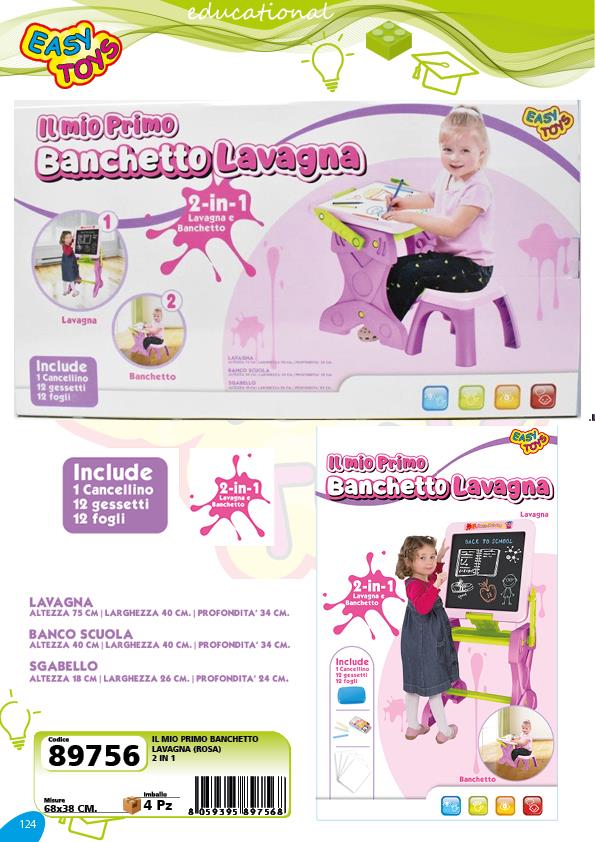22648b6f85d5a0f527d0327d01ae651e Easy Toys Il Mio Primo Banchetto con Lavagna Rosa - immagine 1