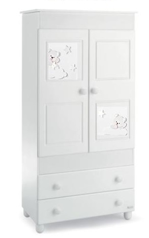 2518bc6967f3d43e50b2981e881ee6d4 Azzurra ARMADIO NOA BIANCO CON DECORO MARS - immagine 1