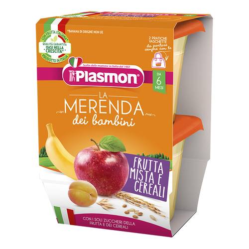 2b51054dedc3306e0598bf8e73761e89 Plasmon Merenda ai Cereali 2x120 gr. Frutta - Cereali - immagine 1
