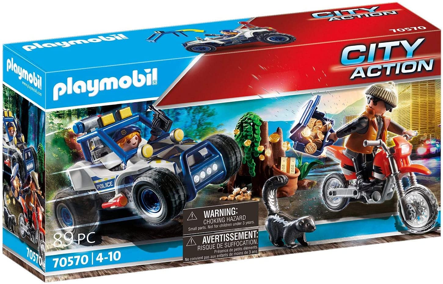 2bdde71918b73928e7ecb8585c10af24 PLAYMOBIL QUAD DELLA POLIZIA CON LADRO - immagine 1