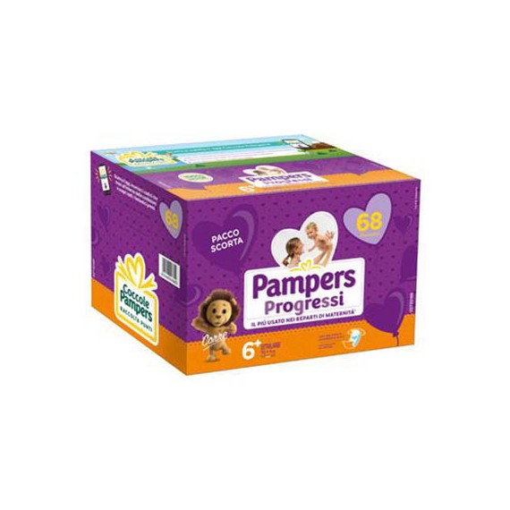 2cb1ba6a8bbe1548845fbce0bc9a693c Pampers Quadri Progressi XL 68 pz non usare - immagine 1