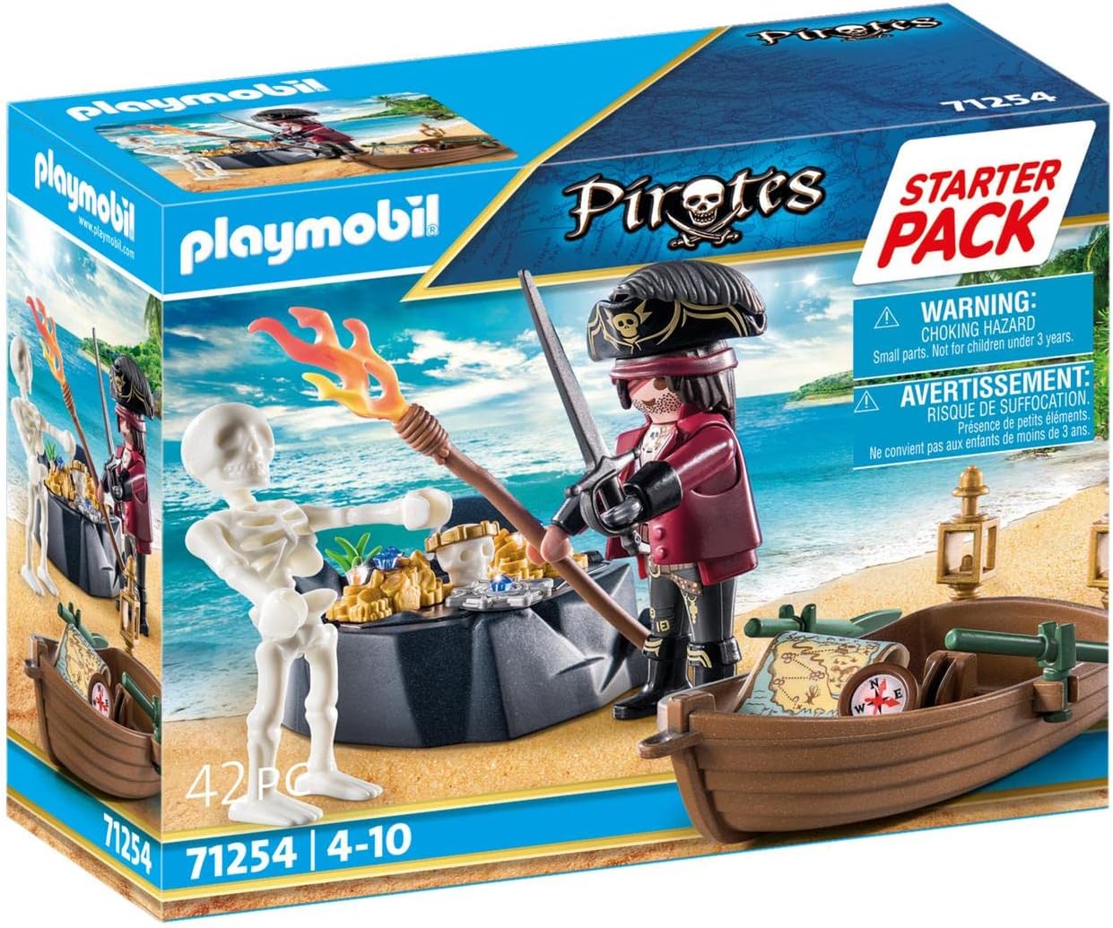 2d27f78fd5f887af840df84af4dafbb1 PLAYMOBIL STARTER PACK PIRATA CON BARCA A REMI - immagine 1