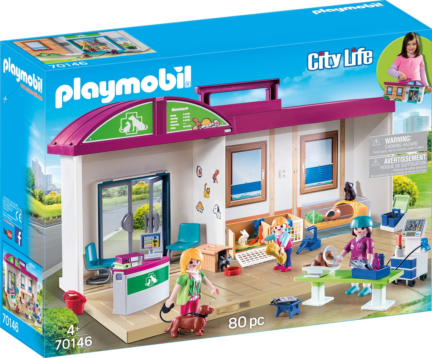2d3efd79d62c5389fc97b154c1db3f55 Playmobil Clinica Veterinaria Portatile - immagine 1