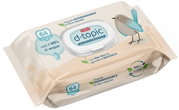 30de9d3d84d4f803a17ab117c90e74aa D-Topic Salviettine 64 pz. con Aloe Vera - immagine 1