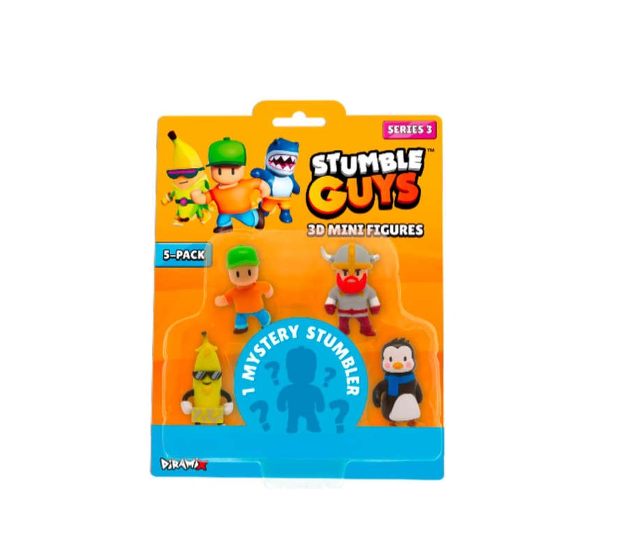 320b87fa416c3cf8440294933eb837c3 Stumble Guys 3D Blister 5 Personaggi serie 3 - immagine 1