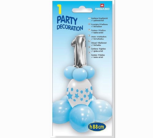 356f5308503333a9753cda65faf52e73 Pegaso Palloncini Mini Kit Primo compleanno Azzurro - immagine 1