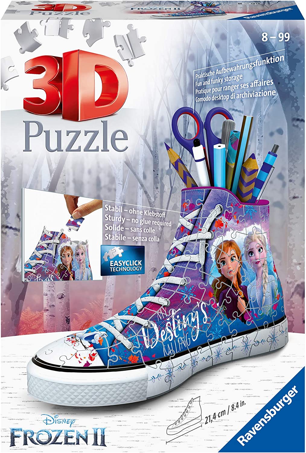 360999700317a9ae527ff764ea03f2f5 Ravensburger Puzzle 3D Sneaker Frozen 108 pz - immagine 1