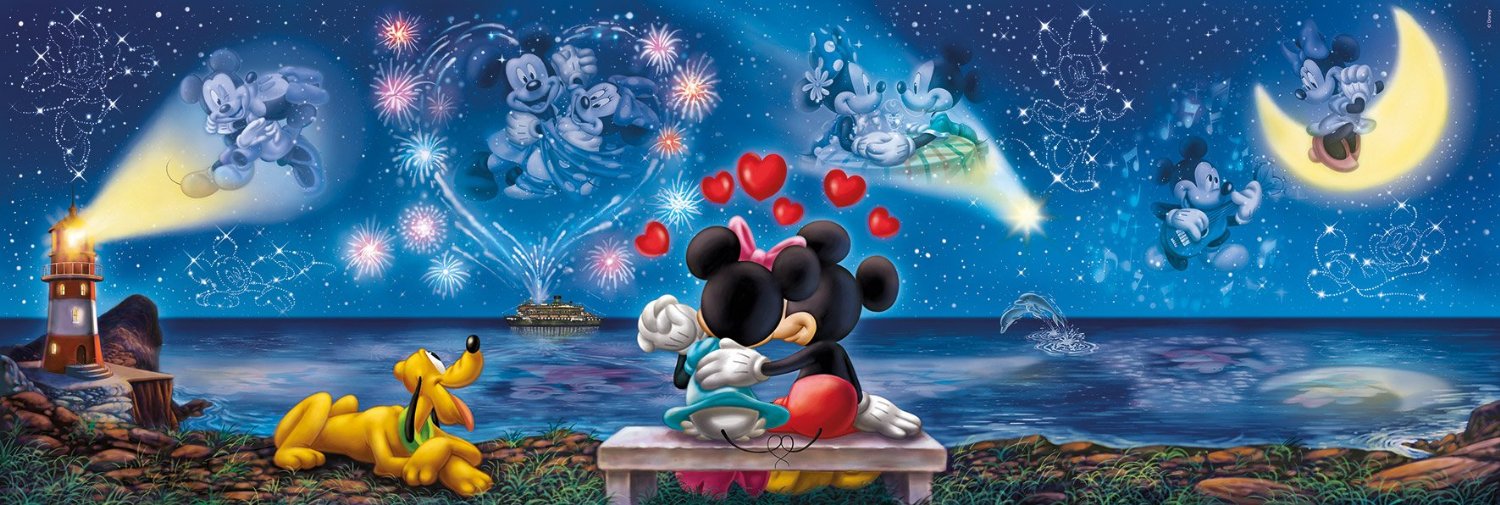 365cc4034086ebb6f2ccb56110915d99 Clementoni Puzzle 1000 Pz. Panorama Mickey & Minnie New - immagine 1