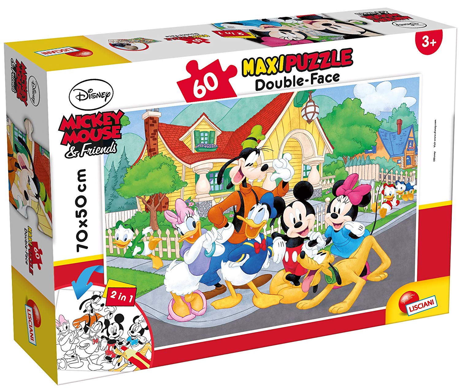 36d3d4e785e1833ebc055adb9d3664f9 Puzzle Lisciani Double Face MAXI 60 pz Mickey - immagine 1