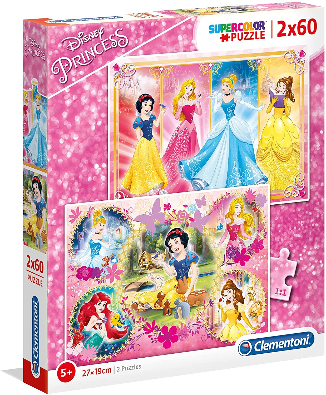 3bd8ac2b4a41676cec5c59bde5374d23 Clementoni Puzzle 2x60 pz Disney Princess - immagine 1