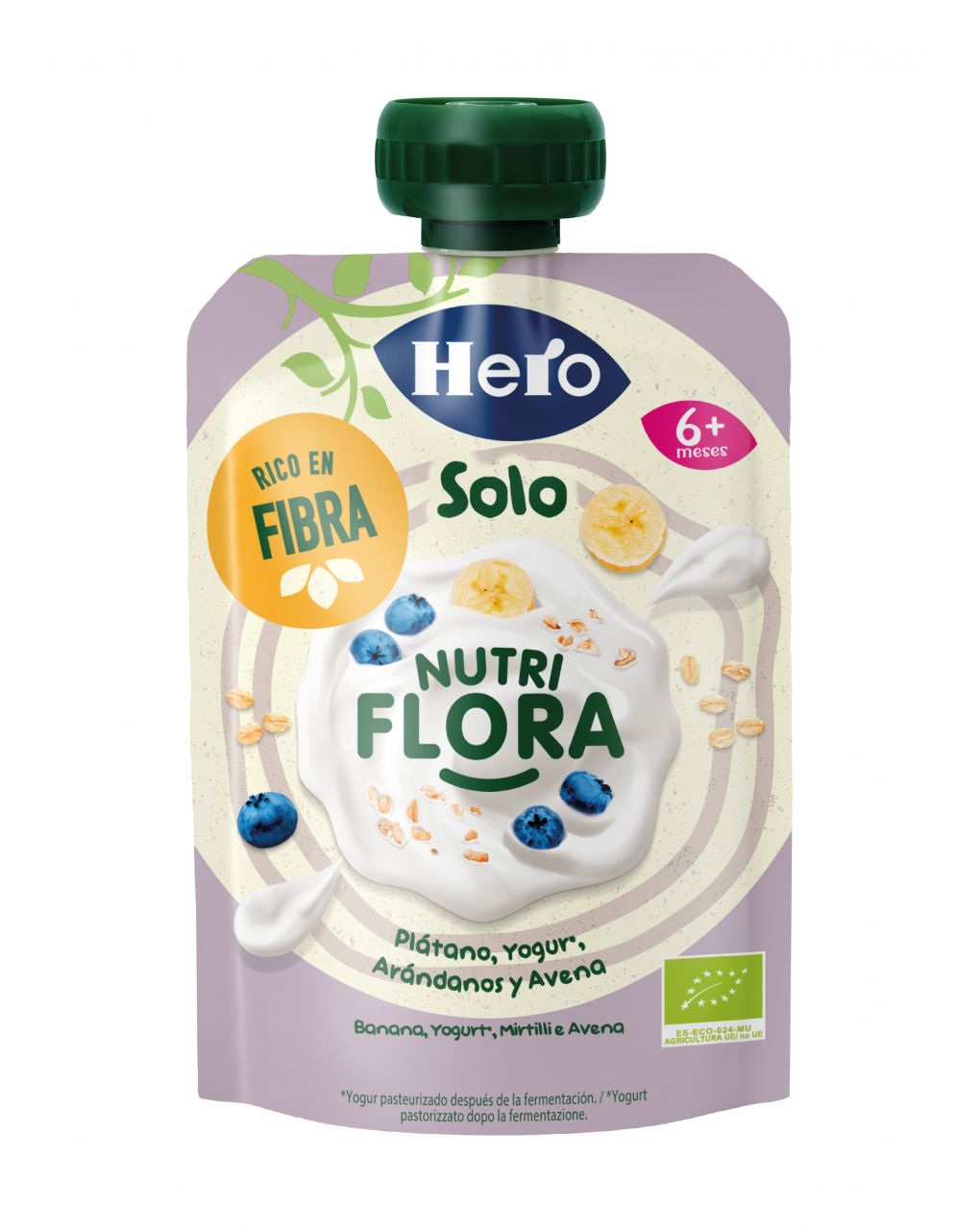 4256a11ff3a46f81b44122bacddceb5c Hero Baby Pouch Bio Nutriflora gr.100 Yogurt, Banana, Avena, Mirtillo - immagine 1