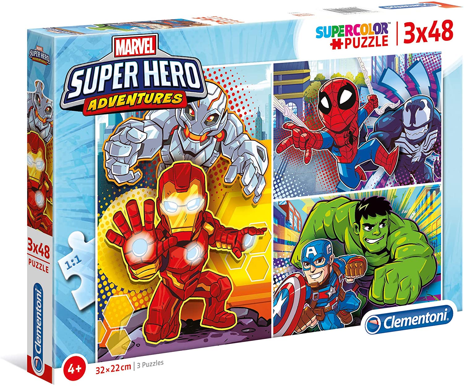 43910e944127d5d4d00bf82c431e8808 Clementoni Puzzle 3x48 pz. Superhero - immagine 1