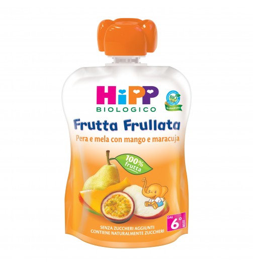 4497ed3b9cfd3684d8f98b8e0b9a68e3 Hipp Frutta Frullata gr.90 Pera e Mela, Mango e Maracuja - immagine 1