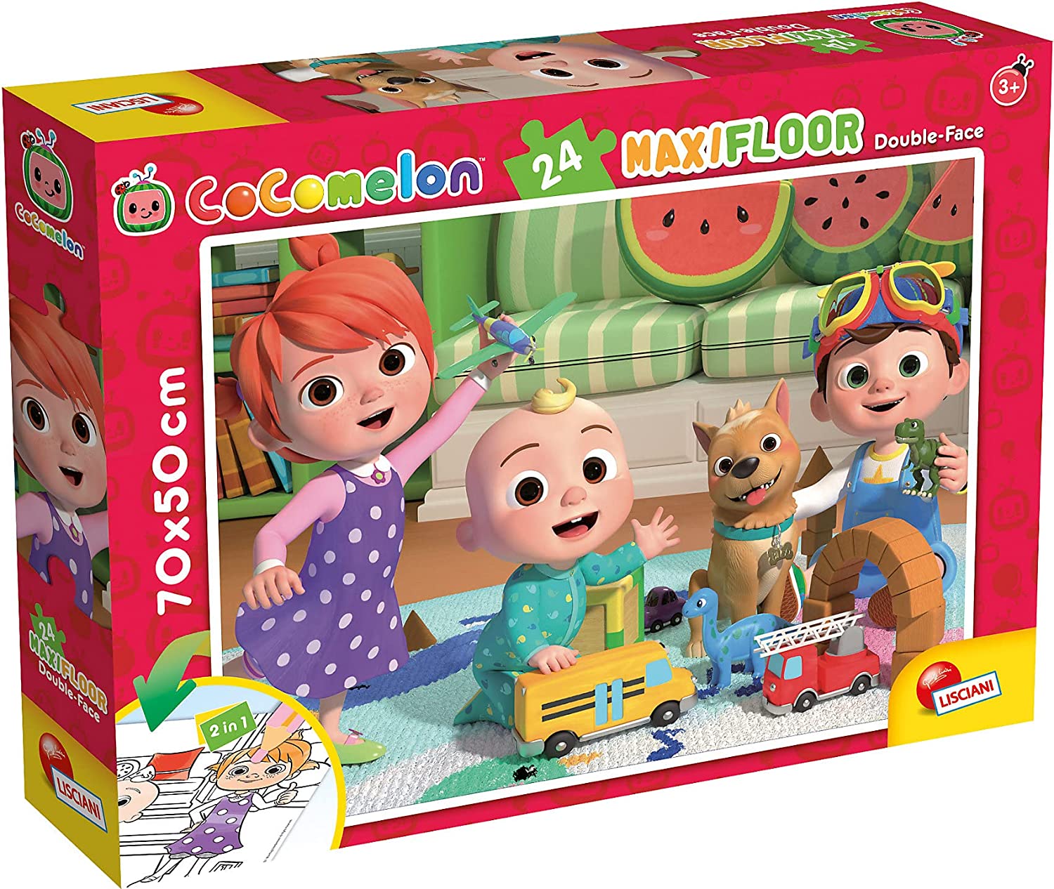 449b3af93ed49525af15a9a04283dd5c Puzzle Lisciani Double Face MAXI 24 pz Cocomelon A Sunny Day for Play - immagine 1