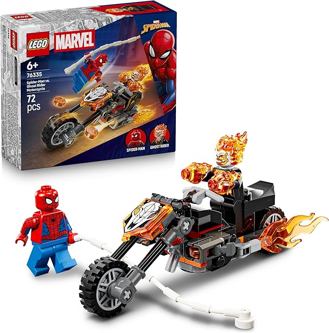 492dcb14b8ff312fbeeda3f9b841e28f Lego Super Heroes Marvel Spider-Man vs. Ghost Rider in motocicletta - immagine 1