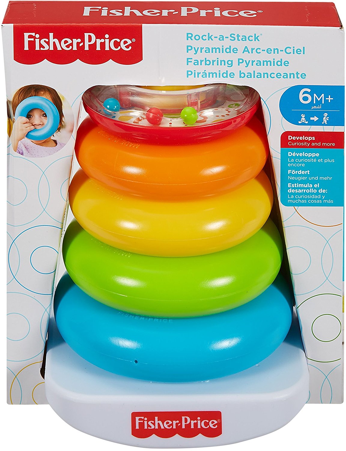 496ded582c08d1ba7e4c97a733fb9703 Fisher Price Piramide 5 Anelli - immagine 1