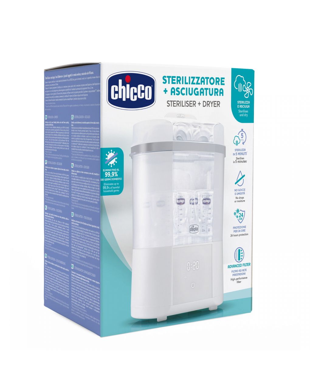 4b79fa8f80fa5a28ec752ecb0d265961 CHICCO STERILIZZATORE + ASCIUGATURA - immagine 1