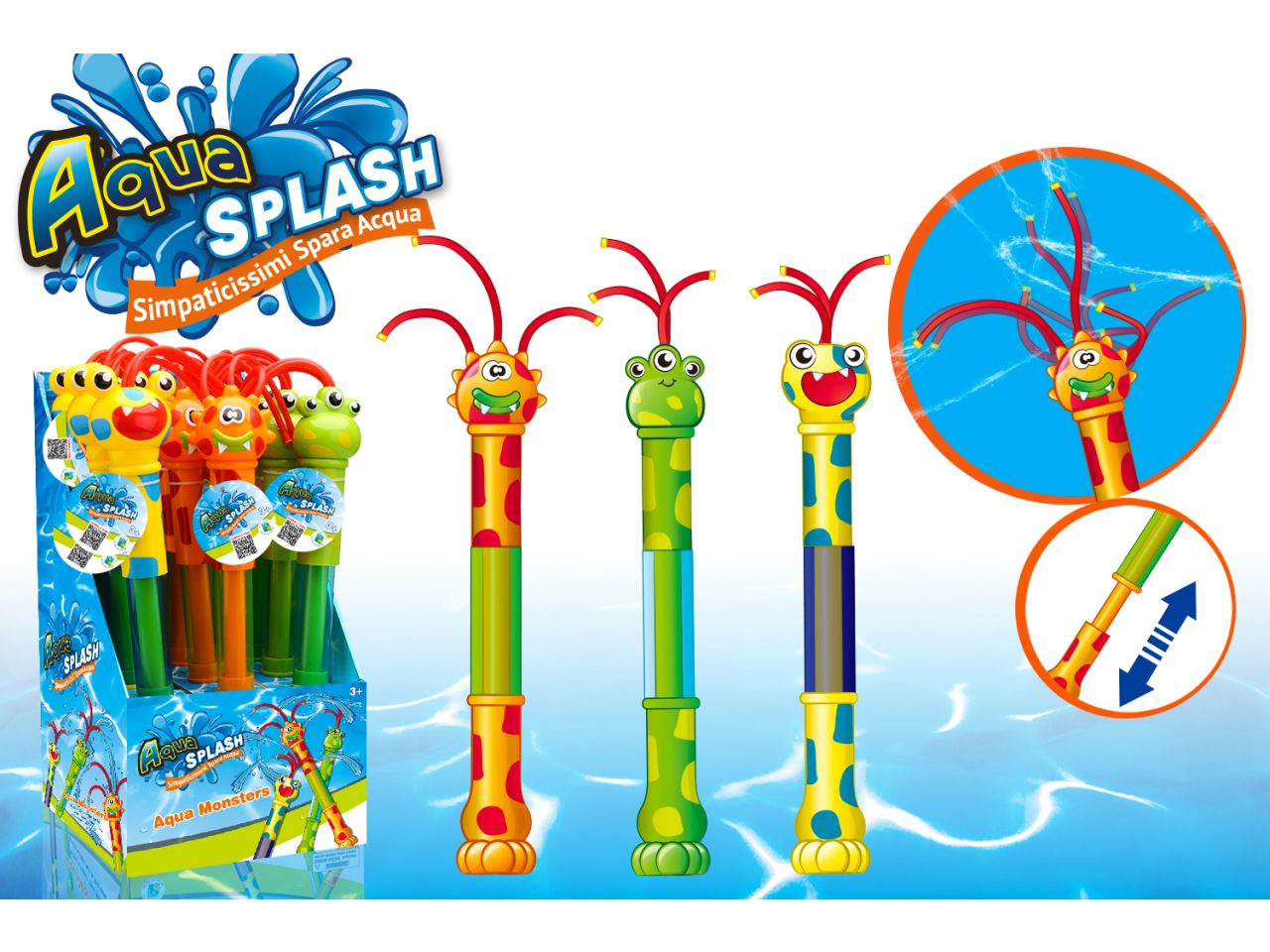 4bf7f6d680dce33b5bef9106567f7e70 Aqua Monsters Spara Acqua con Capelli - immagine 1