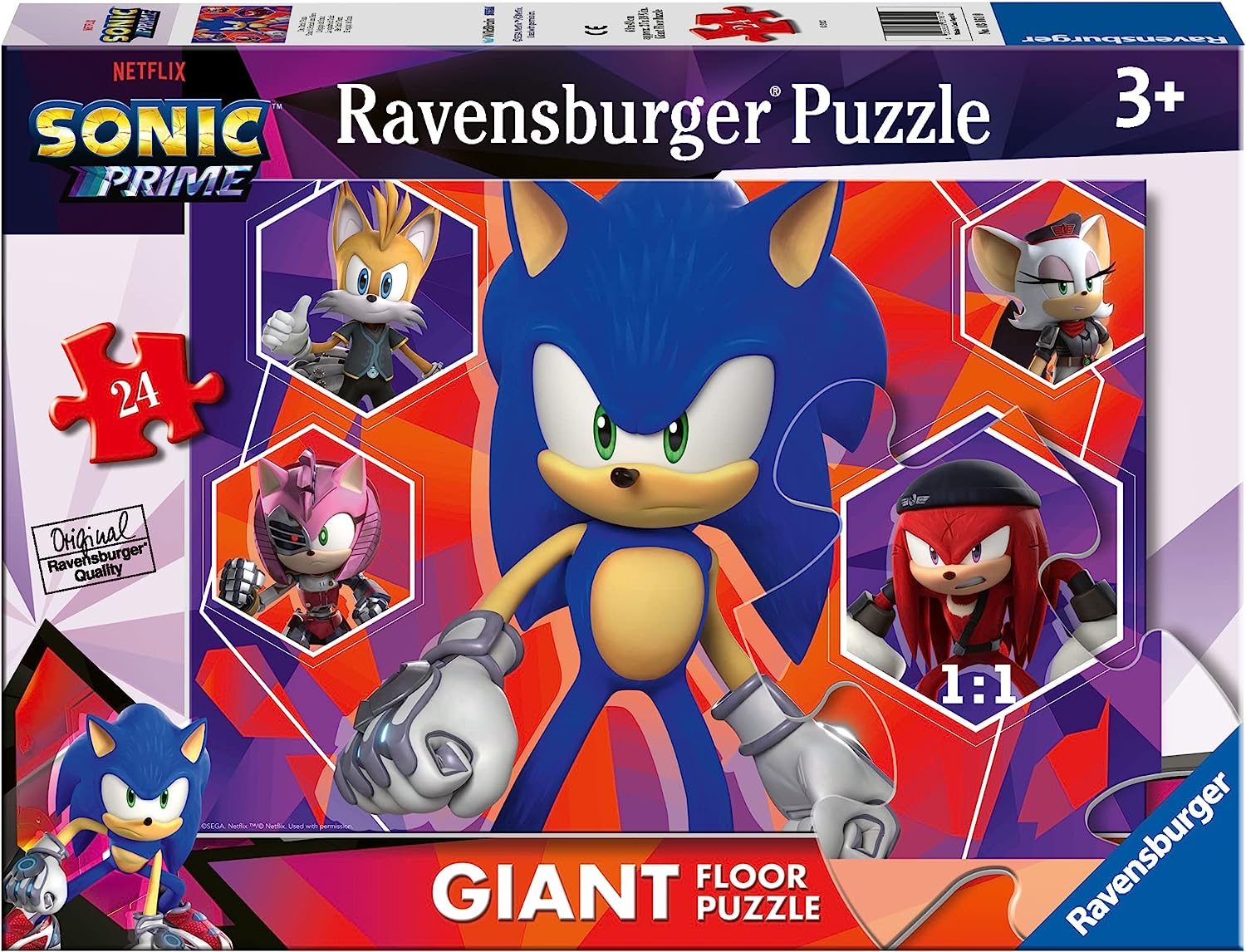 5080767b371377a092078af7b45d3d19 Ravensburger Puzzle 24 pz. Maxi Sonic - immagine 1