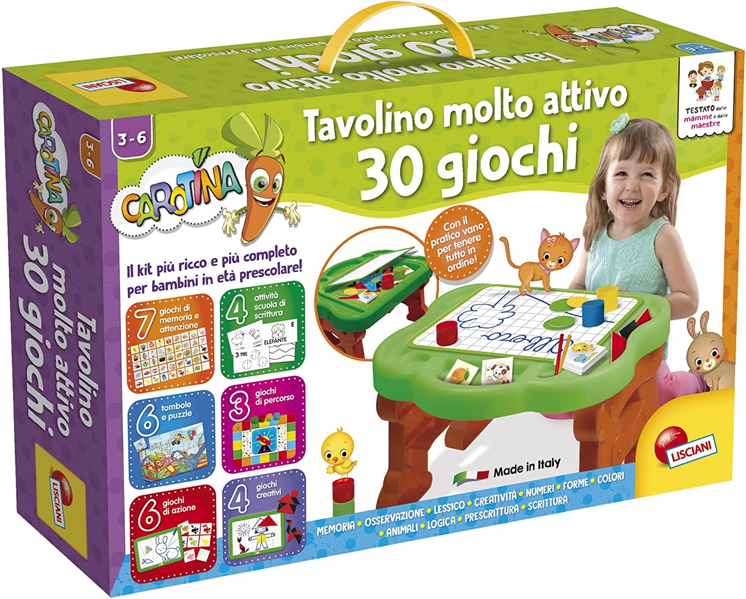 510870baa7fbddf46b8a6f037a75437c Carotina Tavolino Molto Attivo 30 Giochi Nuova Edizione - immagine 1