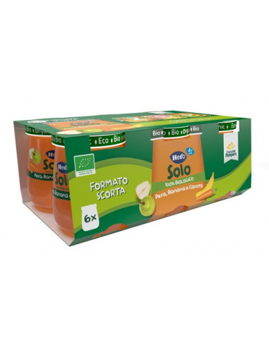 535ba1d5850ce7d01345cdd139691c98 Hero Omogeneizzato Bio Pera/Banana/Carota Gr.120x6 - immagine 1