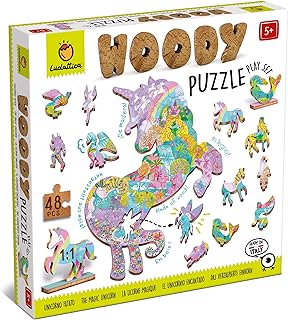 53a00cbcb628479a40b29b44bd4f5ccb Ludattica - WOODY PUZZLE - UNICORNO FATATO - immagine 1