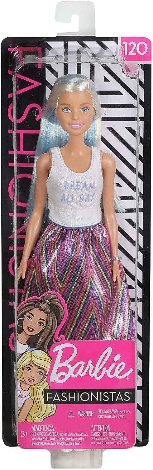 558a906e68621fe9756c69de6b7572eb Barbie Fashionistas Bionda con Maglietta Stampa e Gonna Pailletes - immagine 1