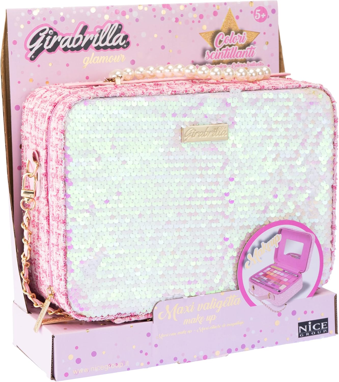 56dbae354525a2ccc30d269865870e8f Girabrilla Maxi Valigetta Make Up Tweed Case White - immagine 1