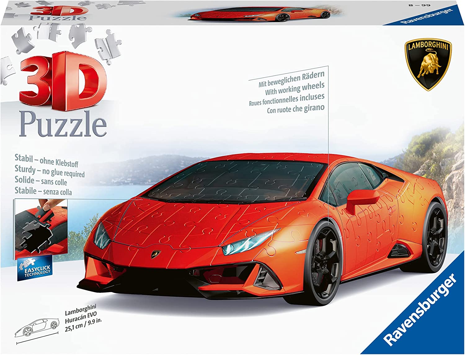 5bf67d837bcbc20e3f7b474b207fc328 Ravensburger Puzzle 3d - Lamborghini Huracan Evo Arancione - immagine 1