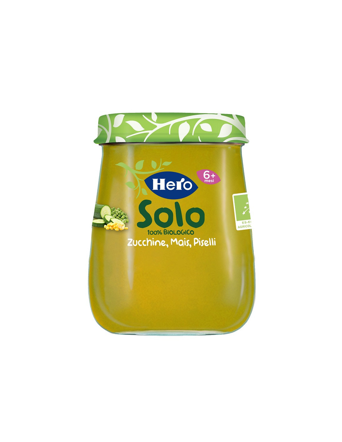 5daad05b0f0efca0dd571c9bc34a8d12 Hero Omogeneizzato Bio Zucchine/Piselli/Mais Gr.120 - immagine 1