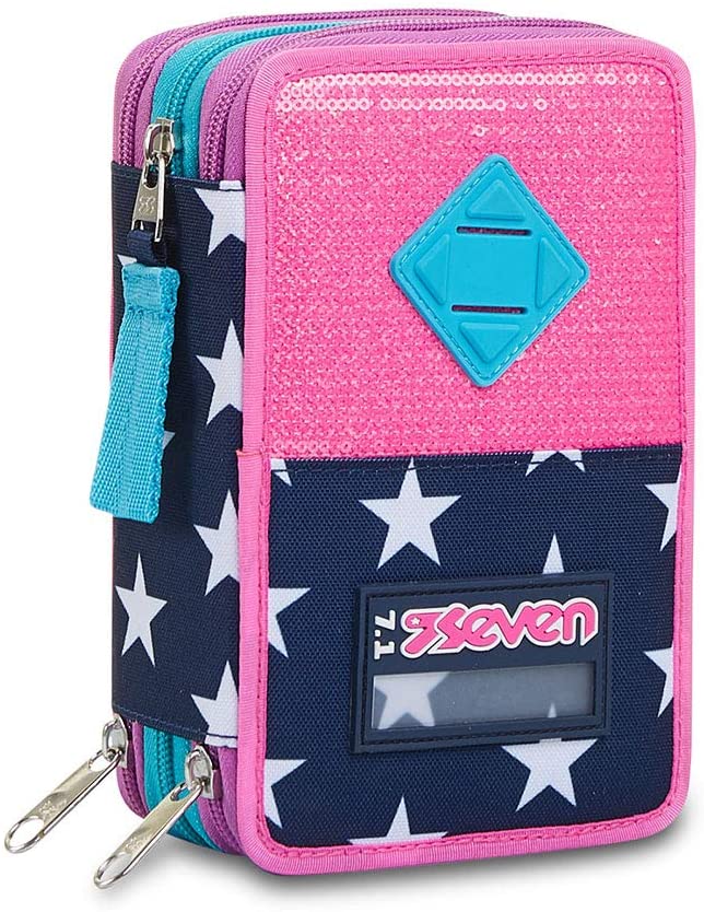 5fa1f57a3c600c74ef35771116b4fe6b ASTUCCIO 3 ZIP SEVEN PINKING BLUE - immagine 1