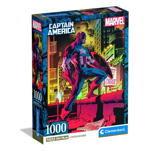 60406df27a554401cd18d790188a44b2 Clementoni Puzzle 1000 Pz. Marvel Captain America - immagine 1