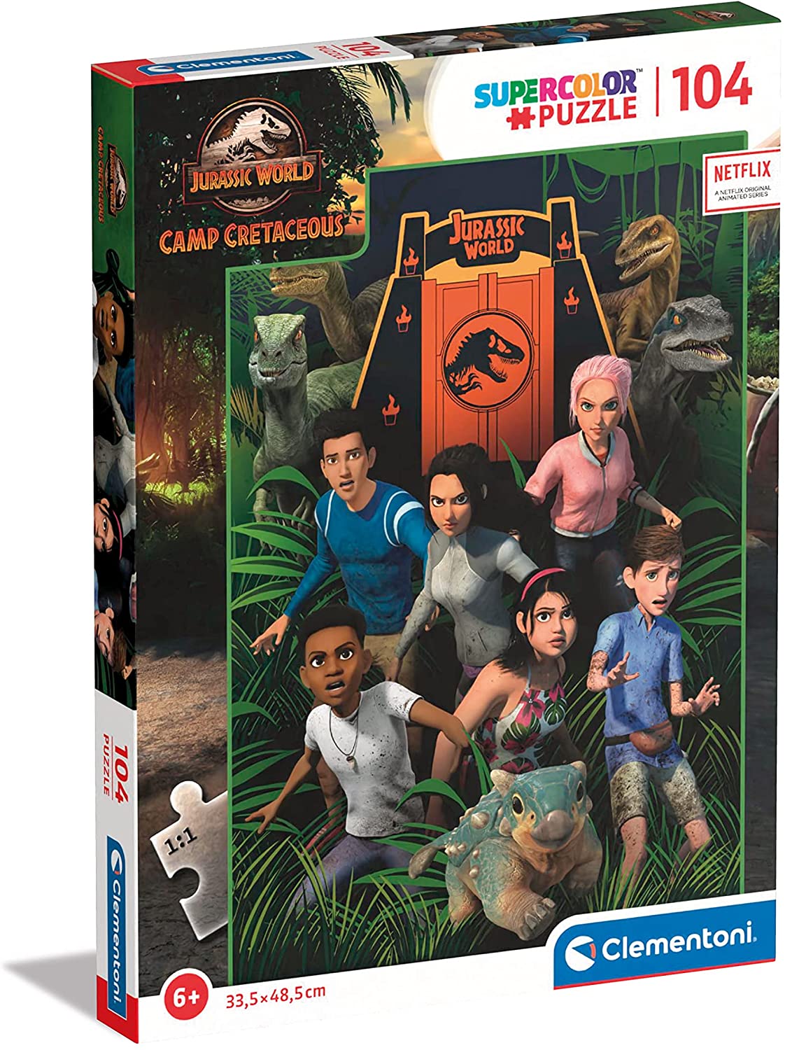 61fe357d435ba119f844a68fe05feceb Clementoni Puzzle 104 Pz. Jurassic World Camp Cretaceous 1 - immagine 1