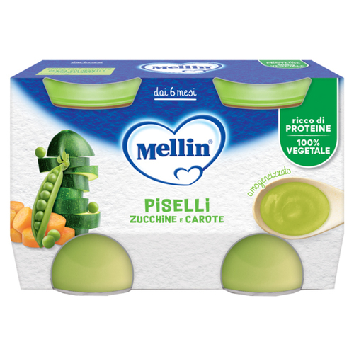 621ec9f1c95c6f141dd075780d7d94dc Mellin Omo Piselli Zucchine Carote Gr.130x2 - immagine 1